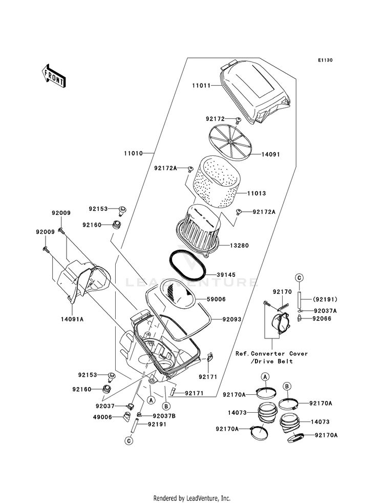 Air Cleaner KVF750-A1 Brute Force 750 4x4i (2005) Schematic