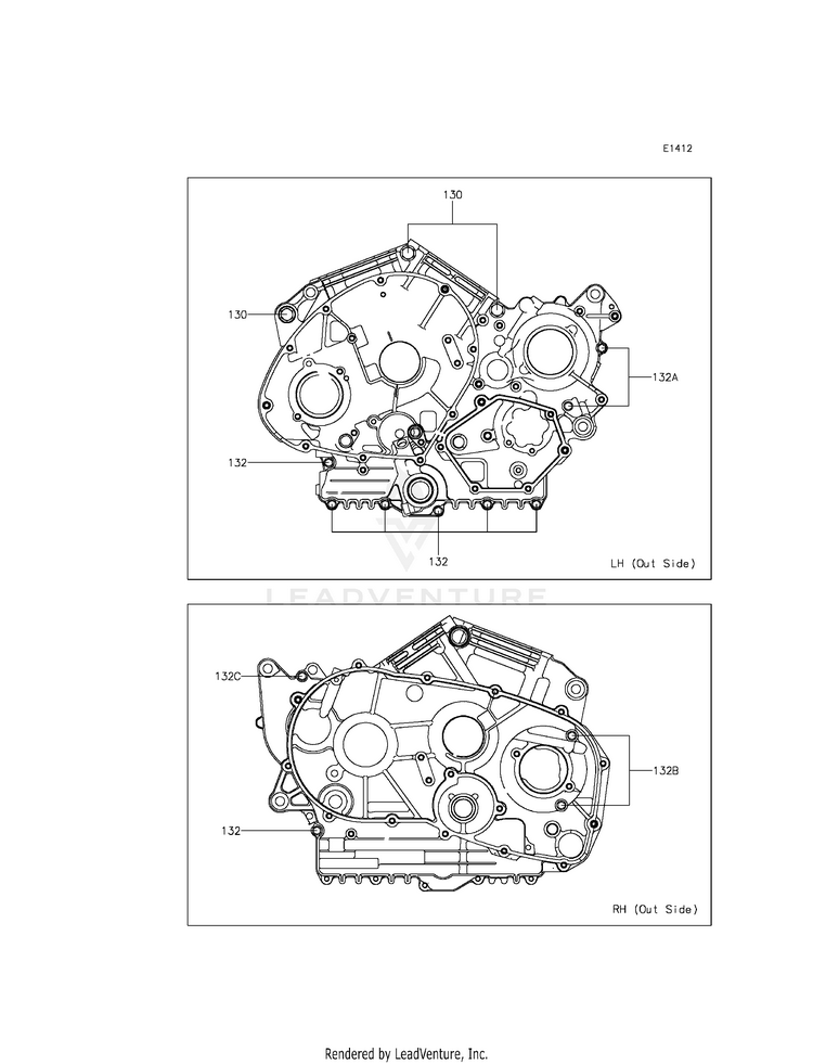 Crankcase Bolt Pattern Schematic