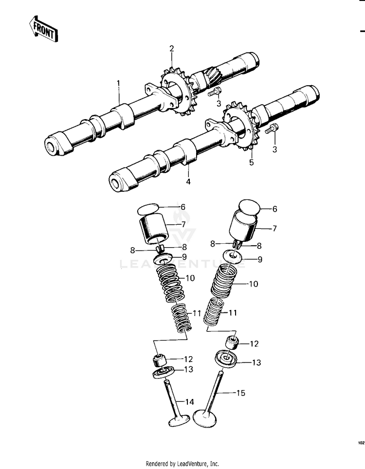 Camshafts/Valves ('79-'81 C2/C3/C4) Schematic