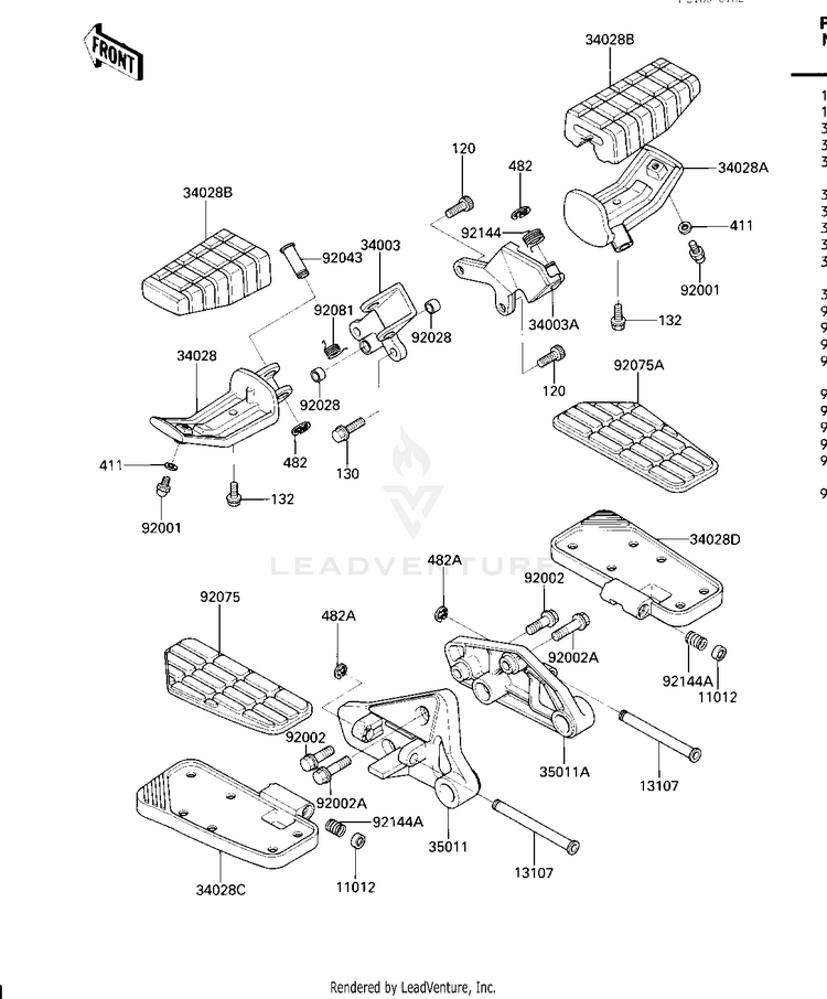 Footrests Schematic