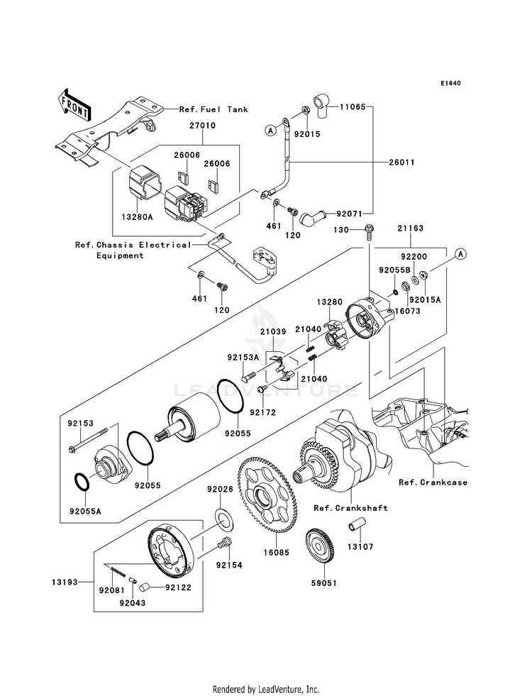 Starter Motor EX300BEF Ninja 300 ABS (2014) Schematic