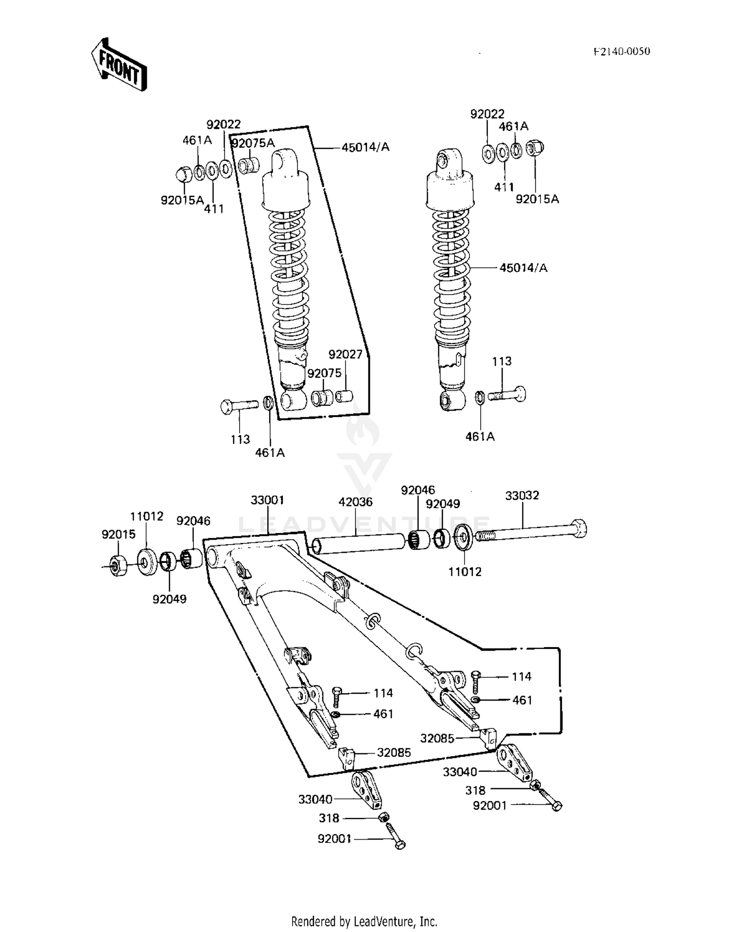 SWING ARM/SHOCK ABSORBERS ('82-'83 A3/A4