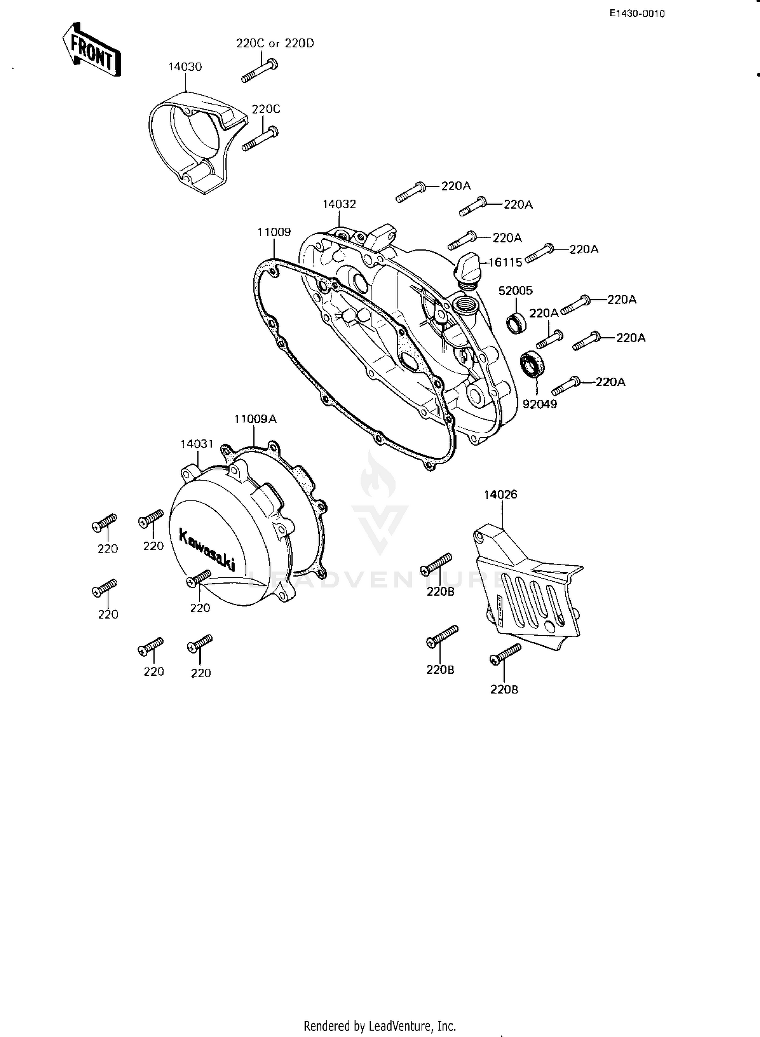 ENGINE COVERS ('82-'83 KE175-D4/D5)
