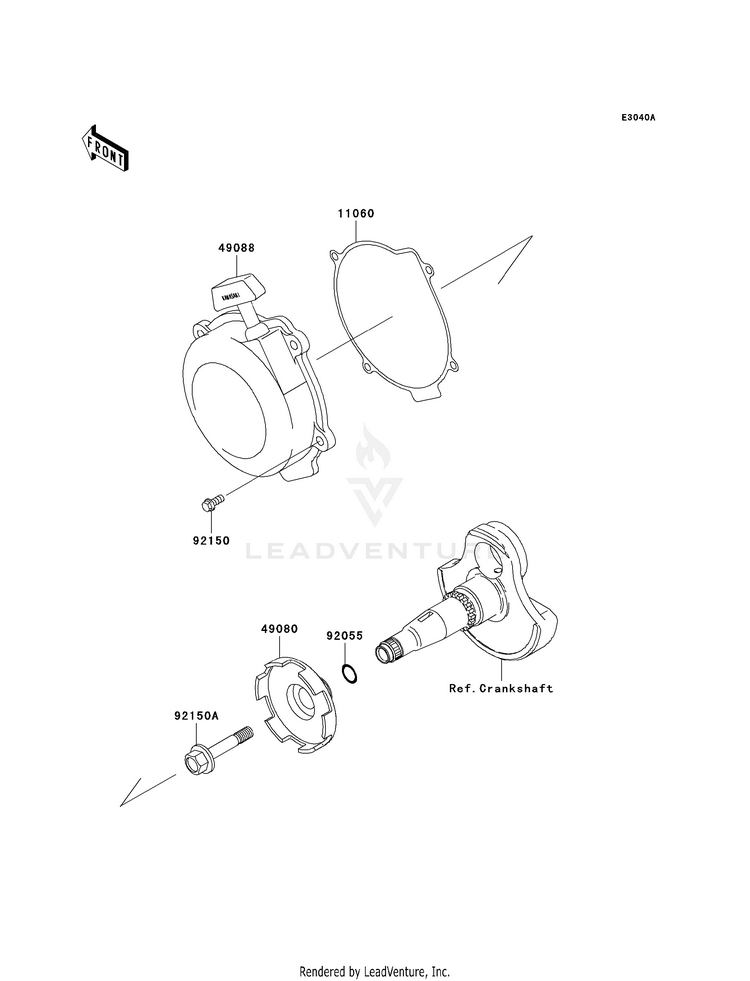 Recoil Starter (Vf360ae607661-) KVF360AAF Prairie 360 4X4 (2010) Schematic