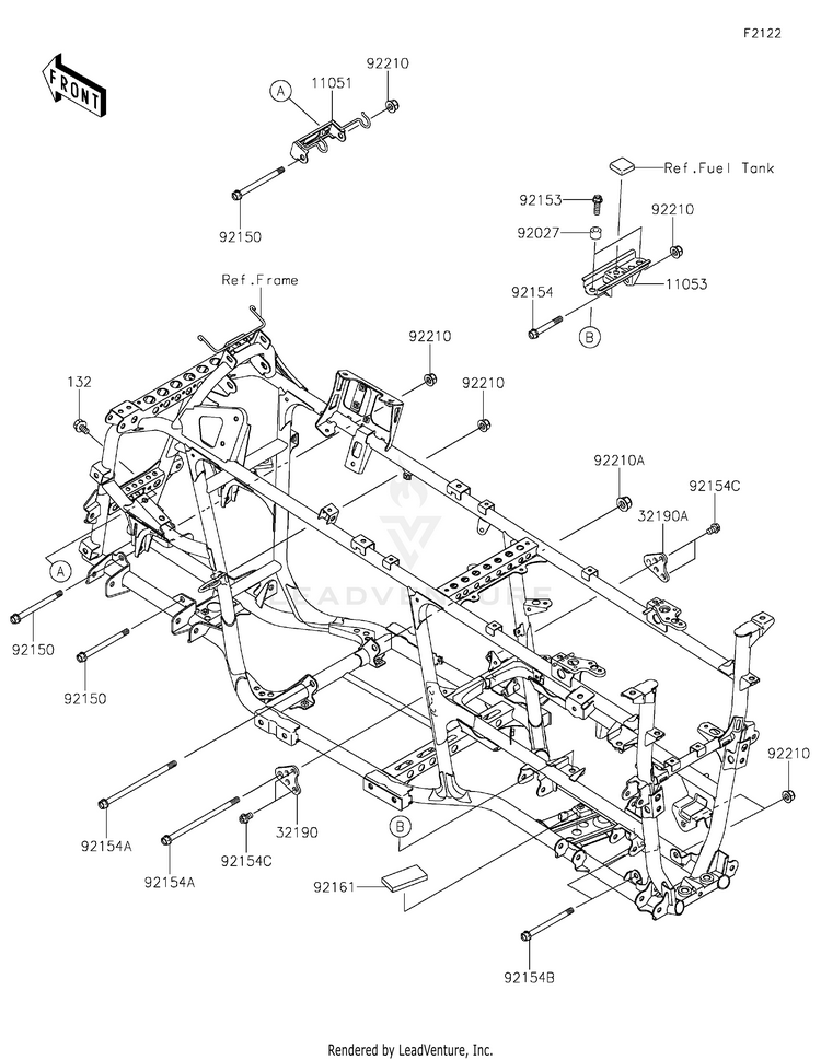 Engine Mount KVF750HLF Brute Force 750 4x4i EPS Camo (2020) Schematic