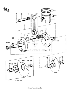 Crankshaft/piston/rotary Valve Schematic