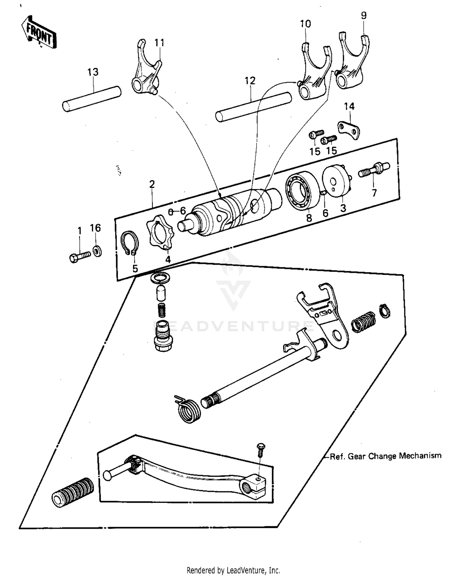 GEAR CHANGE DRUM & FORKS