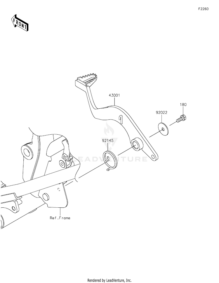 Brake Pedal KL650HNFAL KLR650 Adventure (2022) Schematic