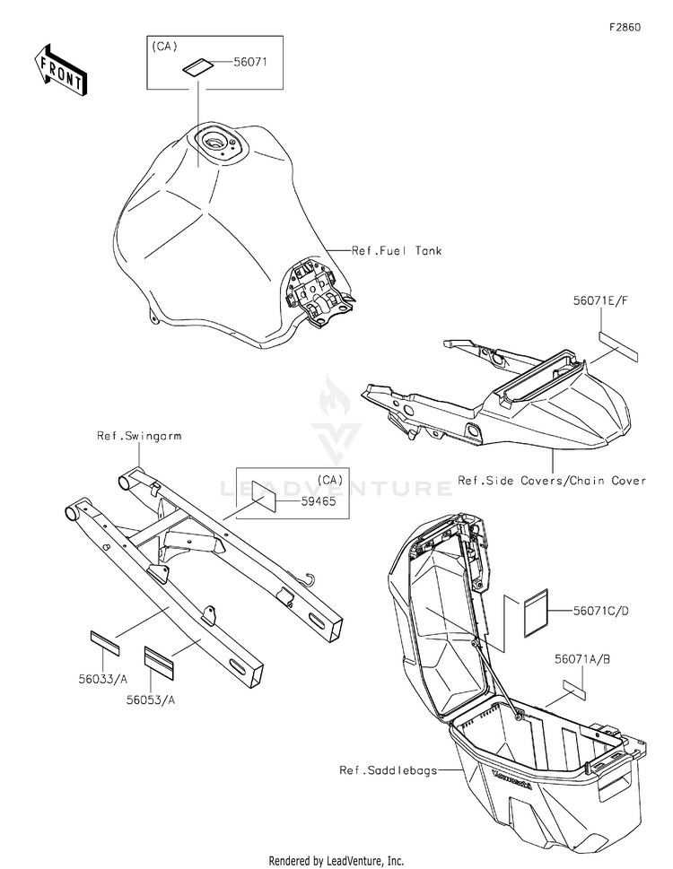Labels KL650HNFAL KLR650 Adventure (2022) Schematic