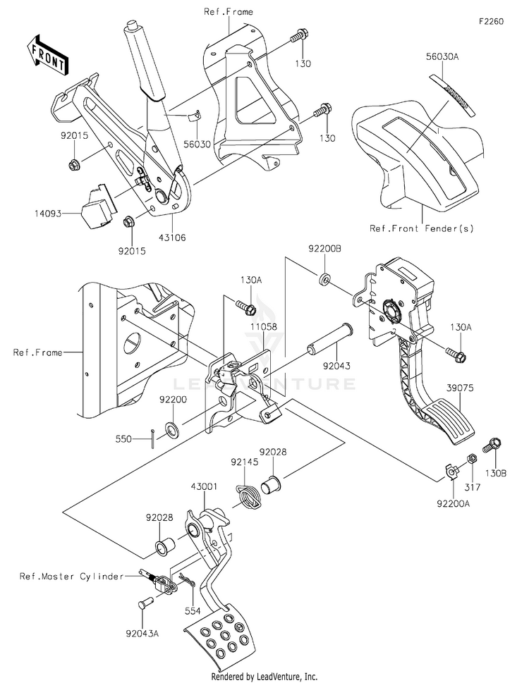 Brake Pedal/Throttle Lever Schematic