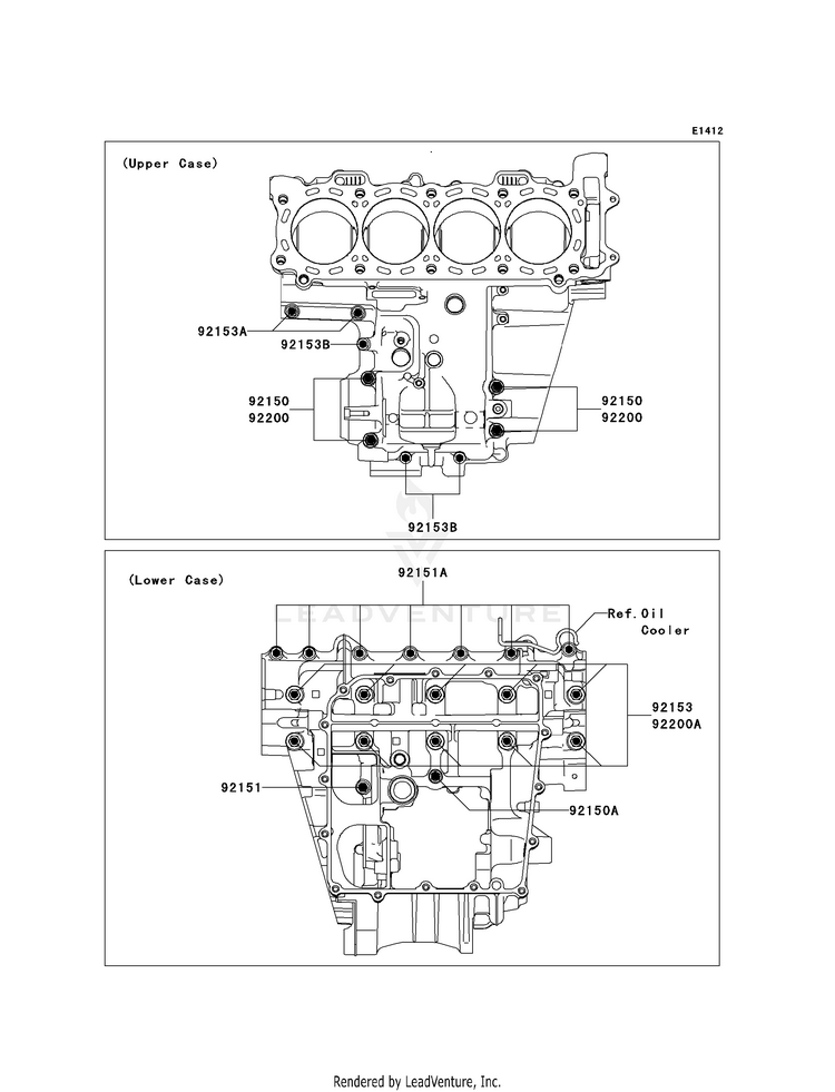 Crankcase Bolt Pattern Schematic