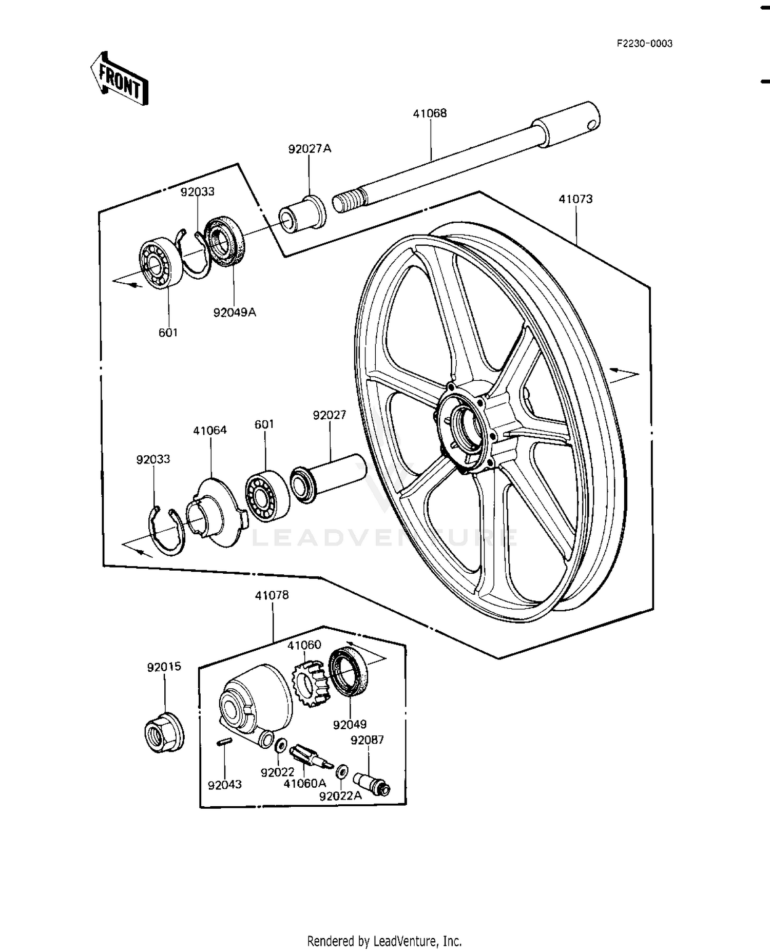 FRONT WHEEL/HUB (KZ1100-A3)