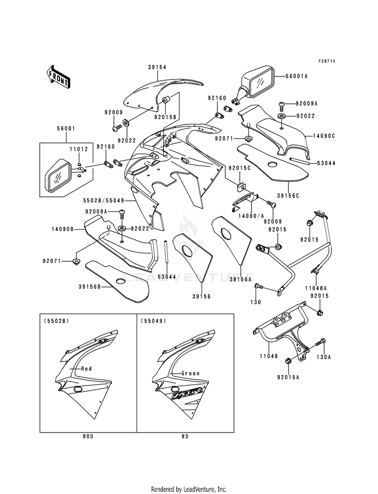 Cowling (Zx600-F2) Schematic