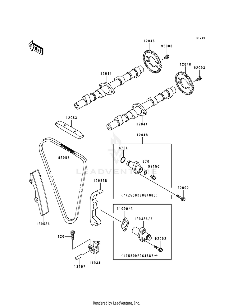 Camshaft/Tensioner Schematic