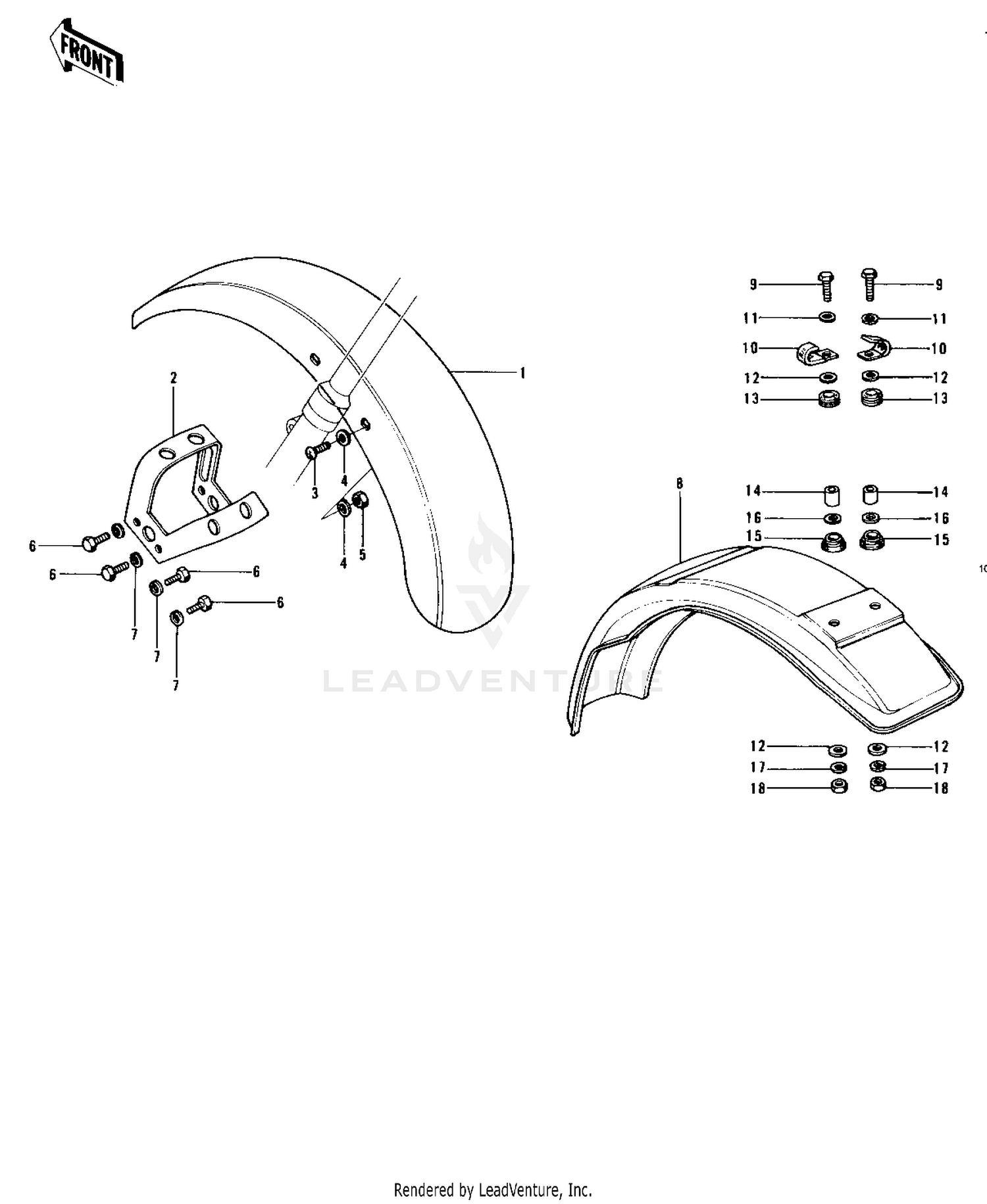 FENDERS ('73-'75 D/E/F & '76 A8)