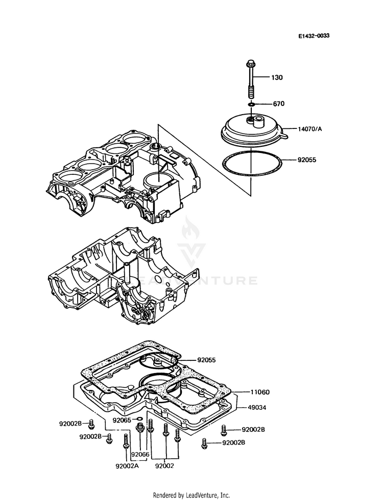 Breather Cover/Oil Pan Schematic