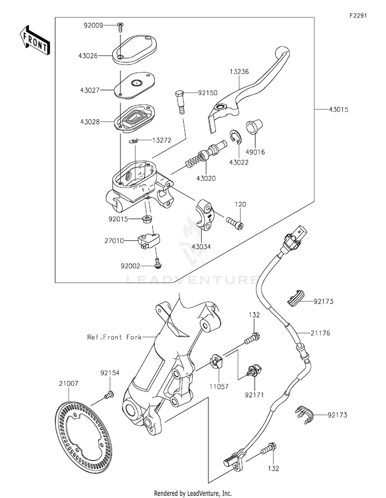 Front Master Cylinder Schematic