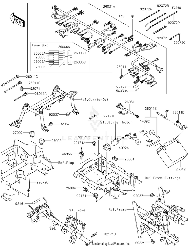 Chassis Electrical Equipment KVF750HLF Brute Force 750 4x4i EPS Camo (2020) Schematic