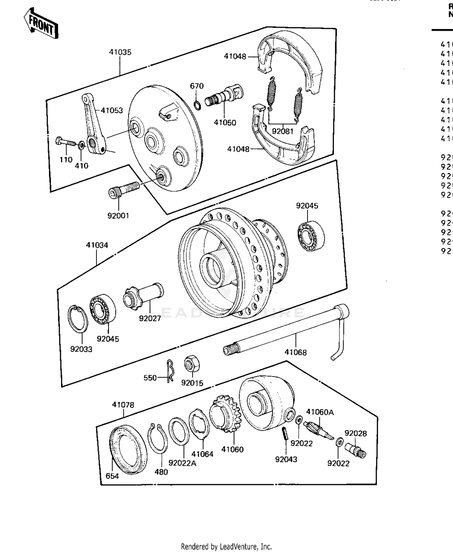 FRONT HUB/BRAKE ('82 KDX250-B2)