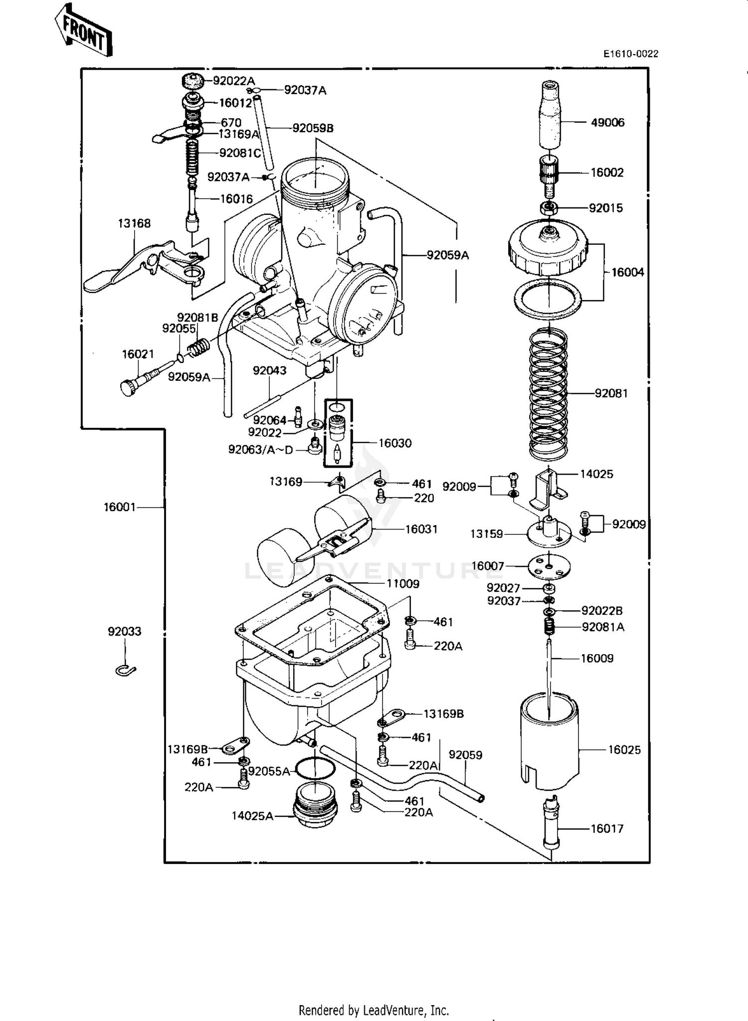 CARBURETOR  ('82-'83 KE175-D4/D5)