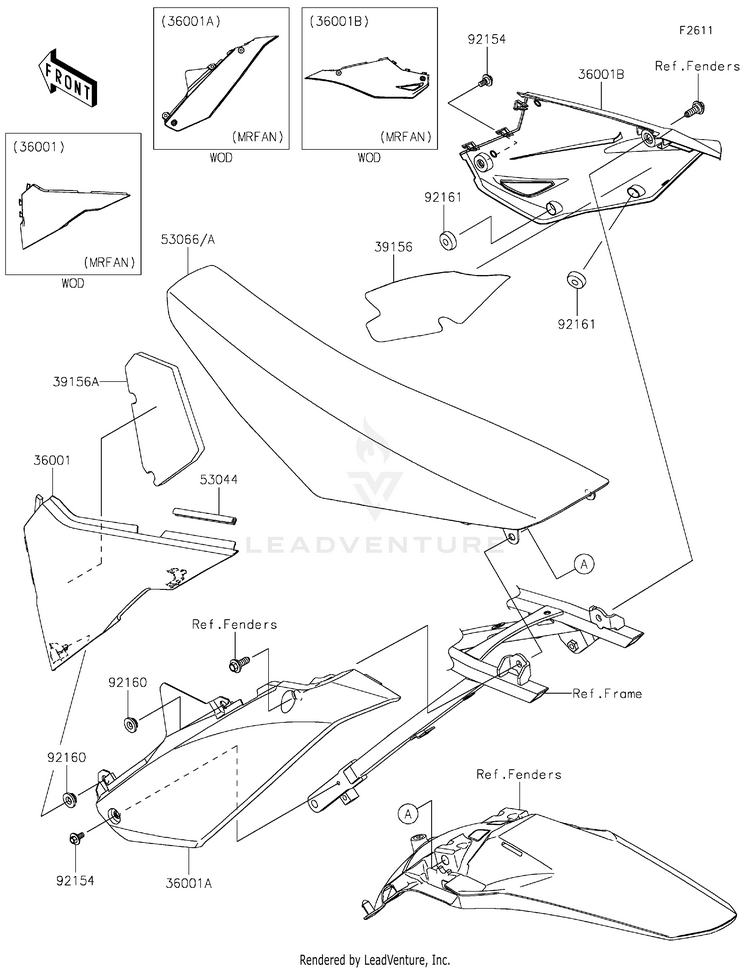 Side Covers KX450MRFAN KX450 50th Anniversary Edition (2024) Schematic
