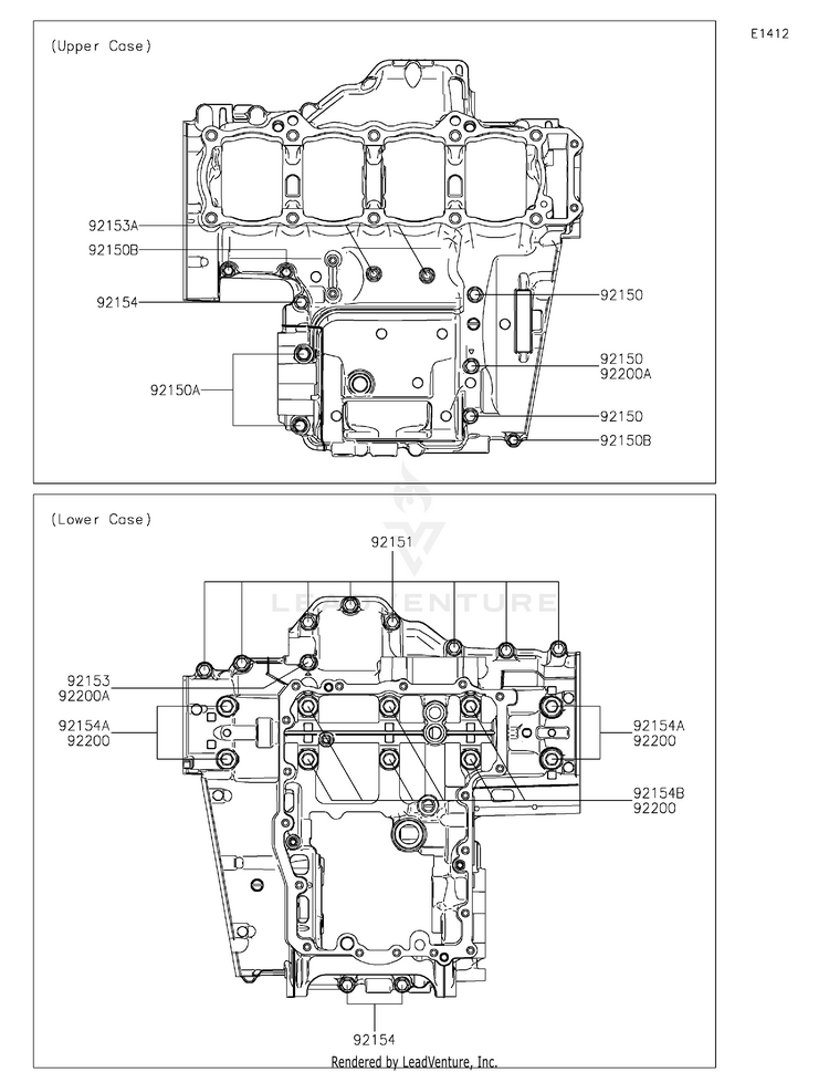 Crankcase Bolt Pattern Schematic