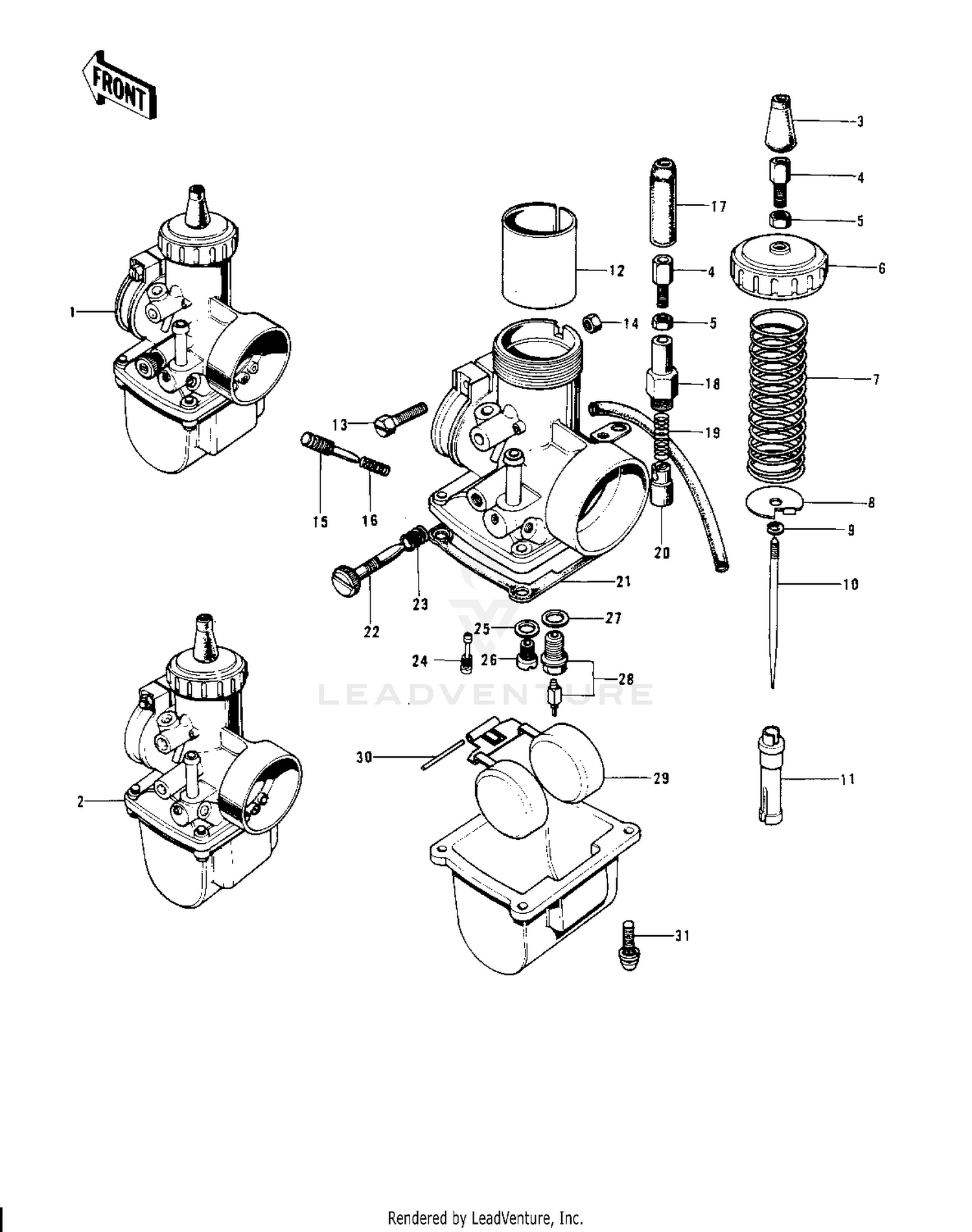 CARBURETORS ('74-'75 S3/S3-A)