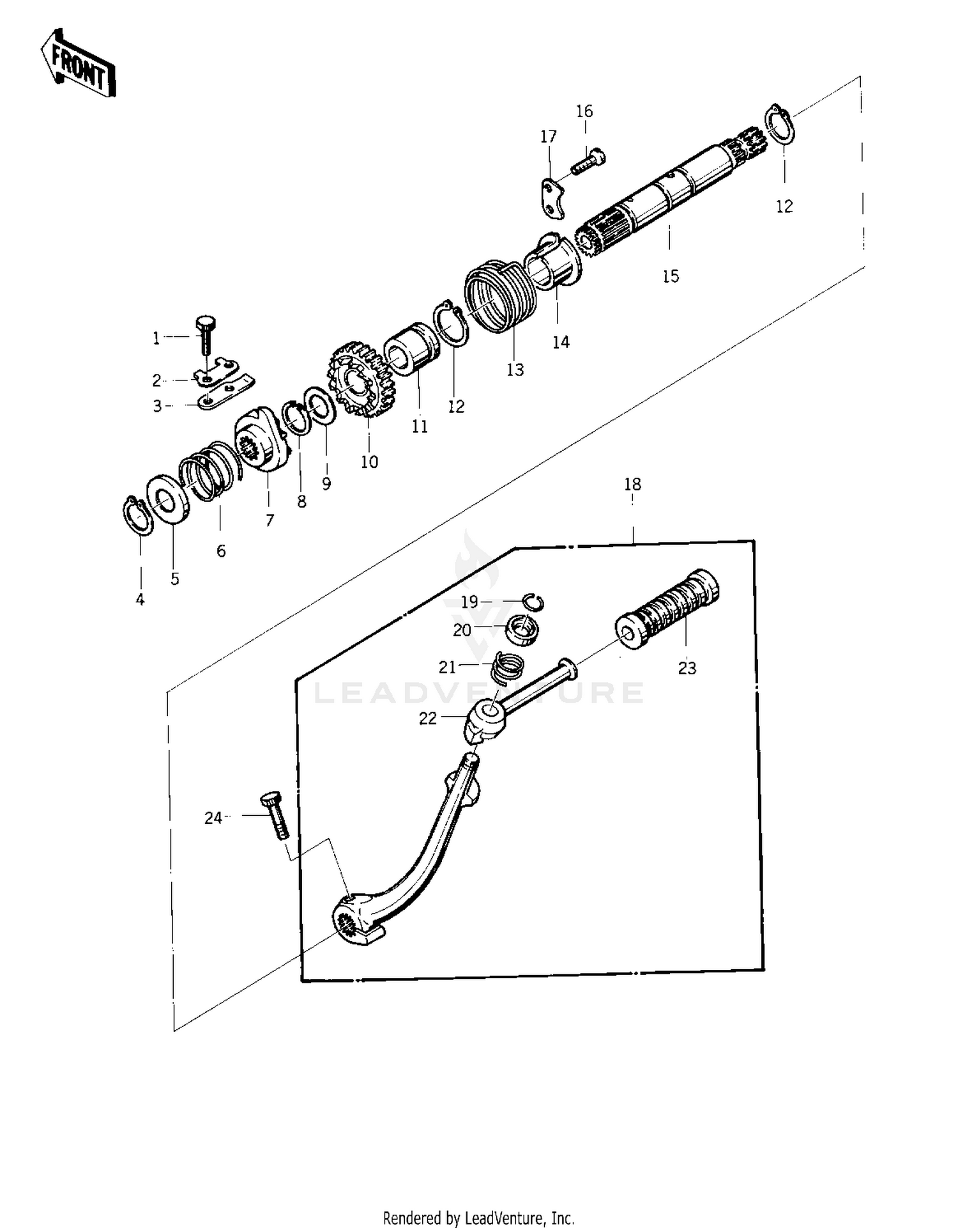 KICKSTARTER MECHANISM ('75 S)