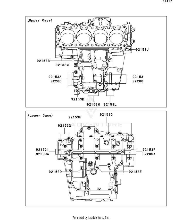 Crankcase Bolt Pattern Schematic