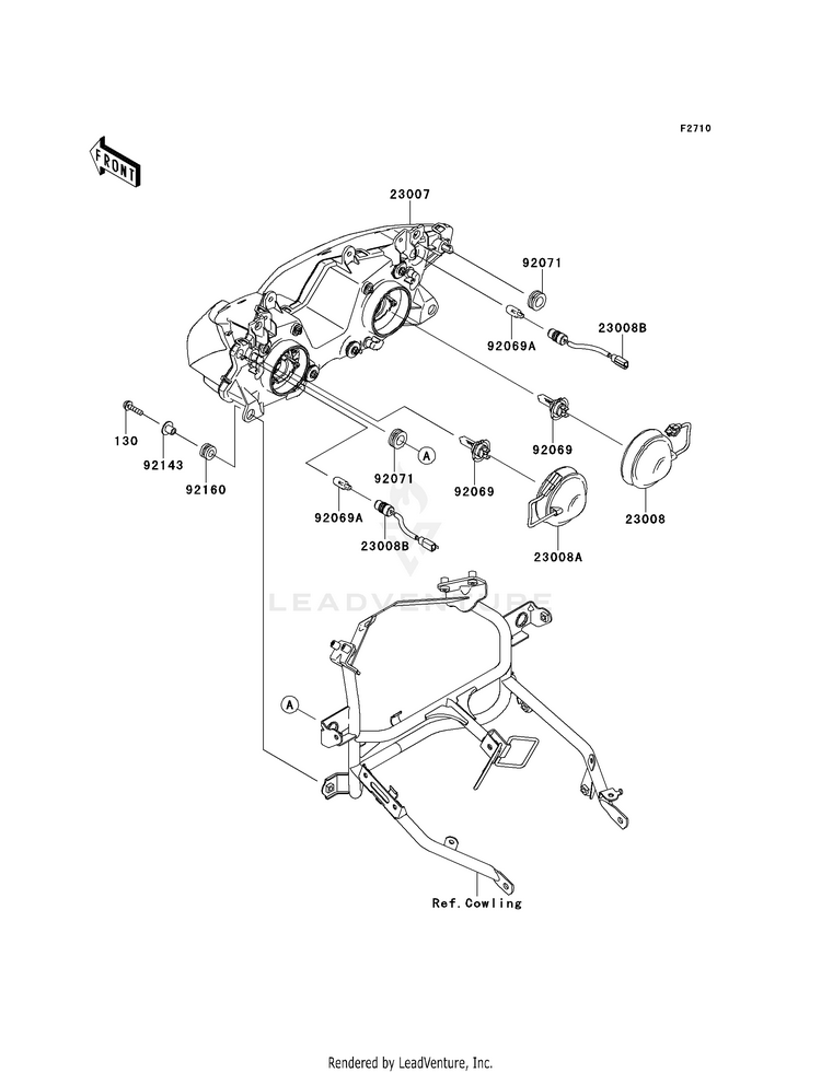 Headlight(S) EX300BEF Ninja 300 ABS (2014) Schematic
