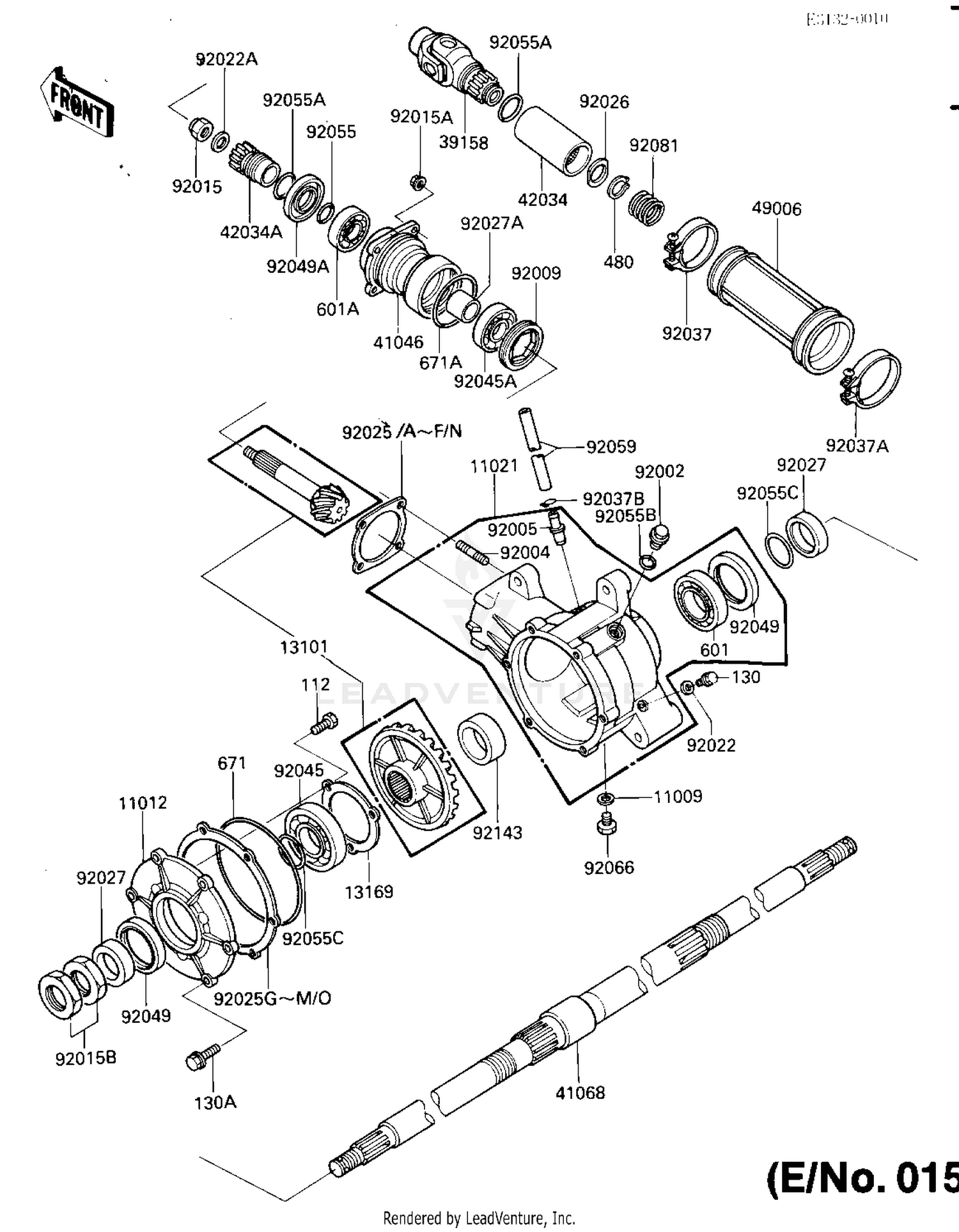 DRIVE SHAFT/FINAL GEARS/REAR AXLE (E/NO.