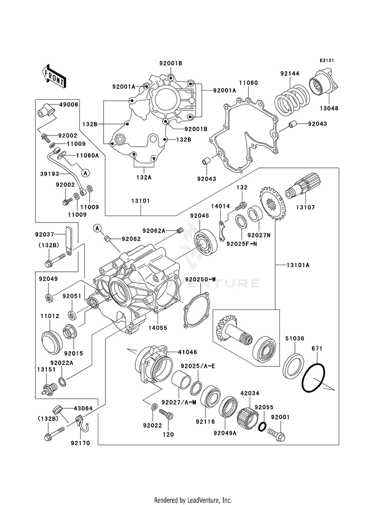 Front Bevel Gear Schematic