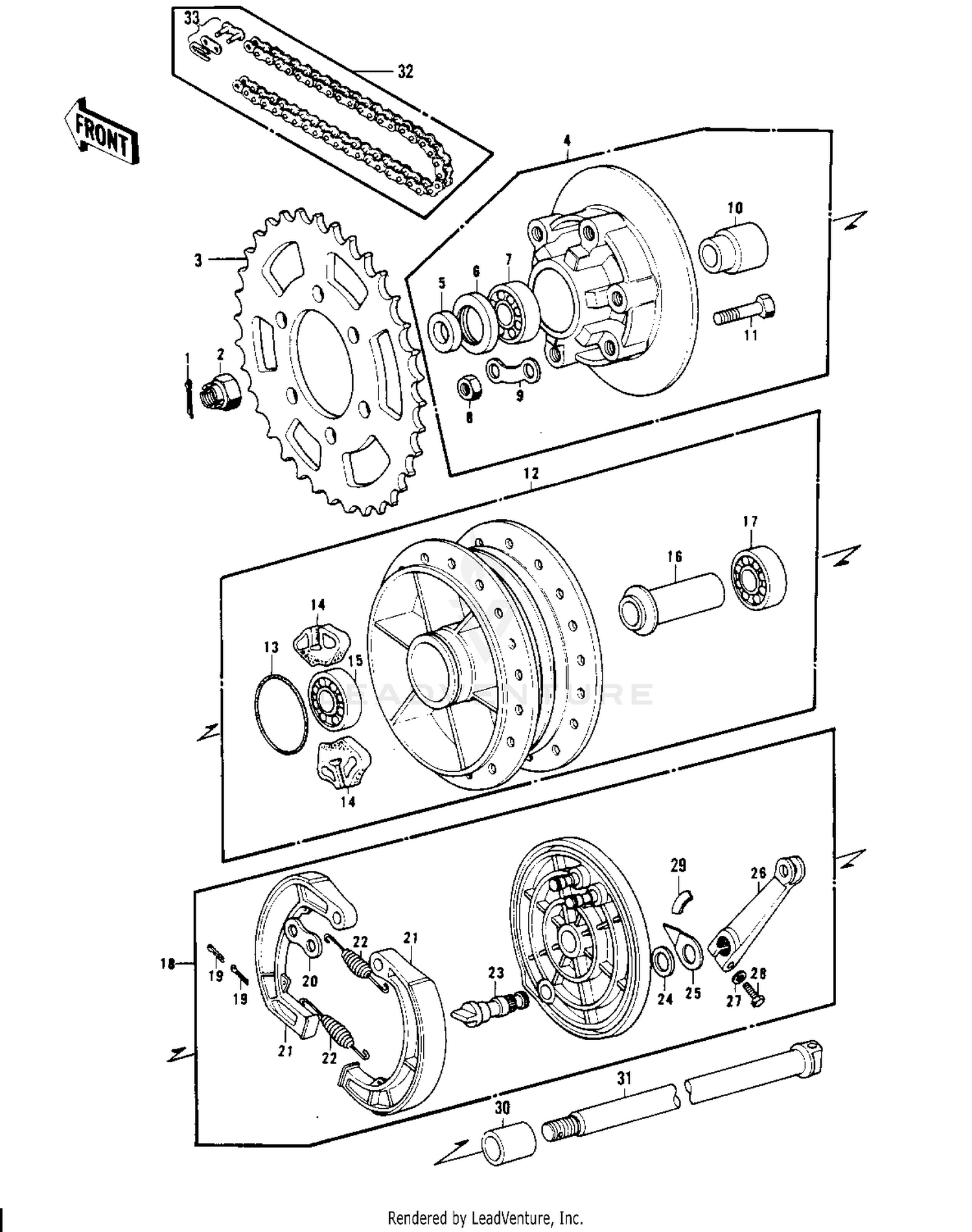 REAR HUB/BRAKE/CHAIN