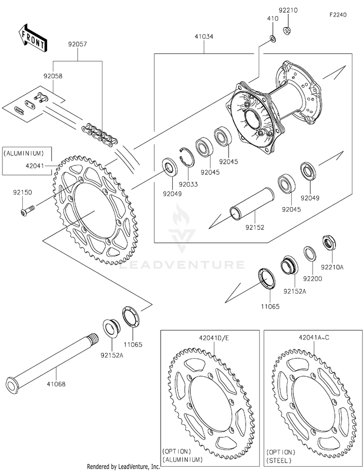 Rear Hub KX450MRFAN KX450 50th Anniversary Edition (2024) Schematic