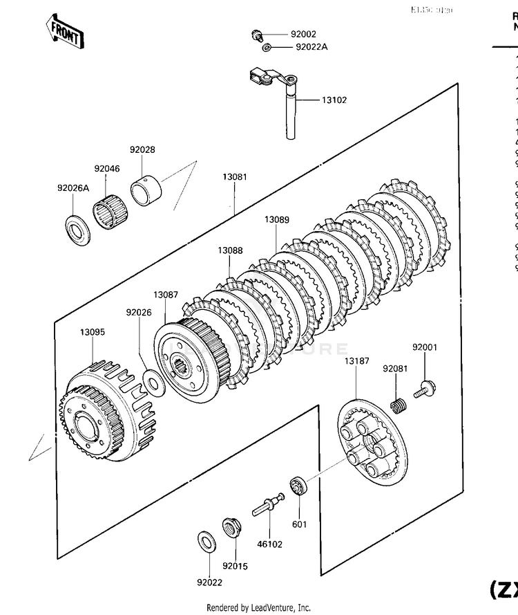 Clutch (Zx600ae046301-051066) Schematic