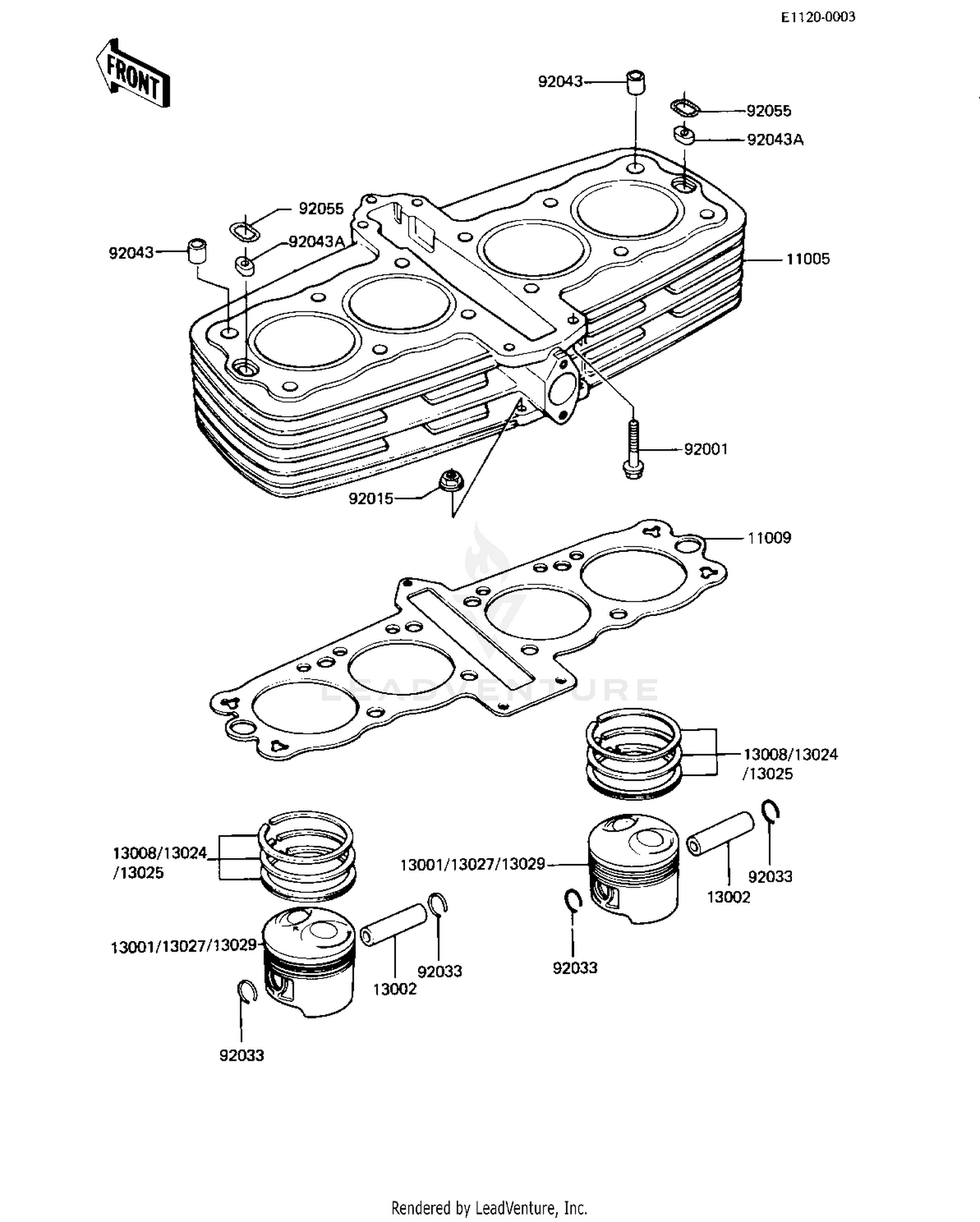 CYLINDER/PISTONS ('82-'83 C3/C4)