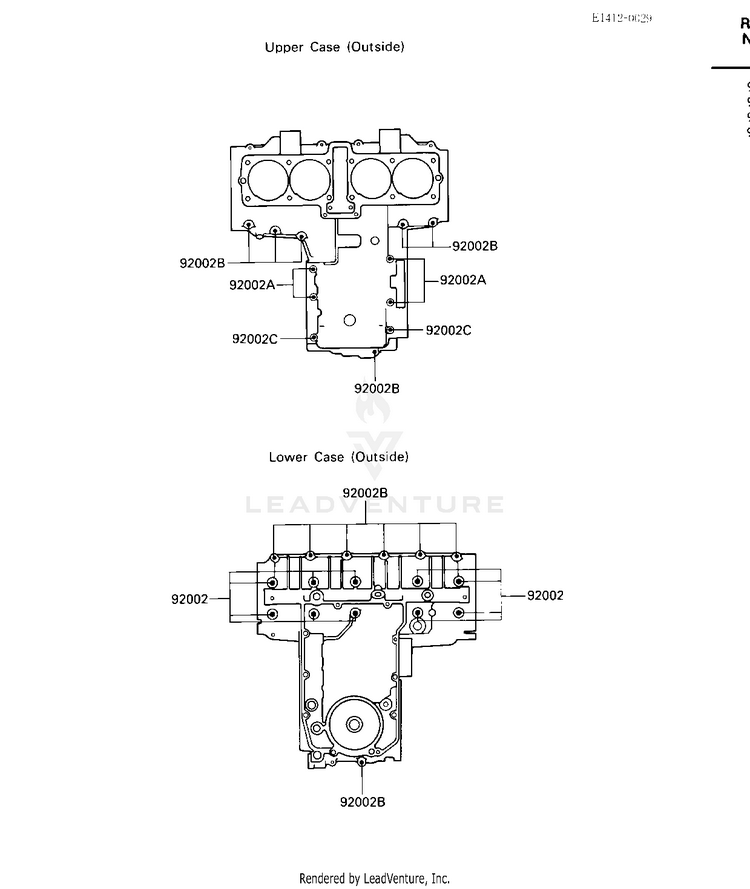 Crankcase Bolt Pattern Schematic