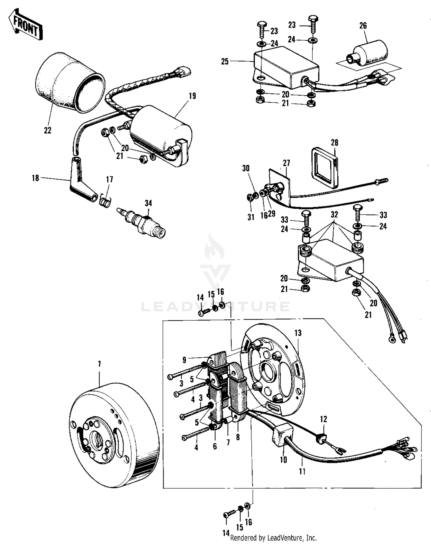 IGNITION/GENERATOR/REGULATOR ('74-'75 F9