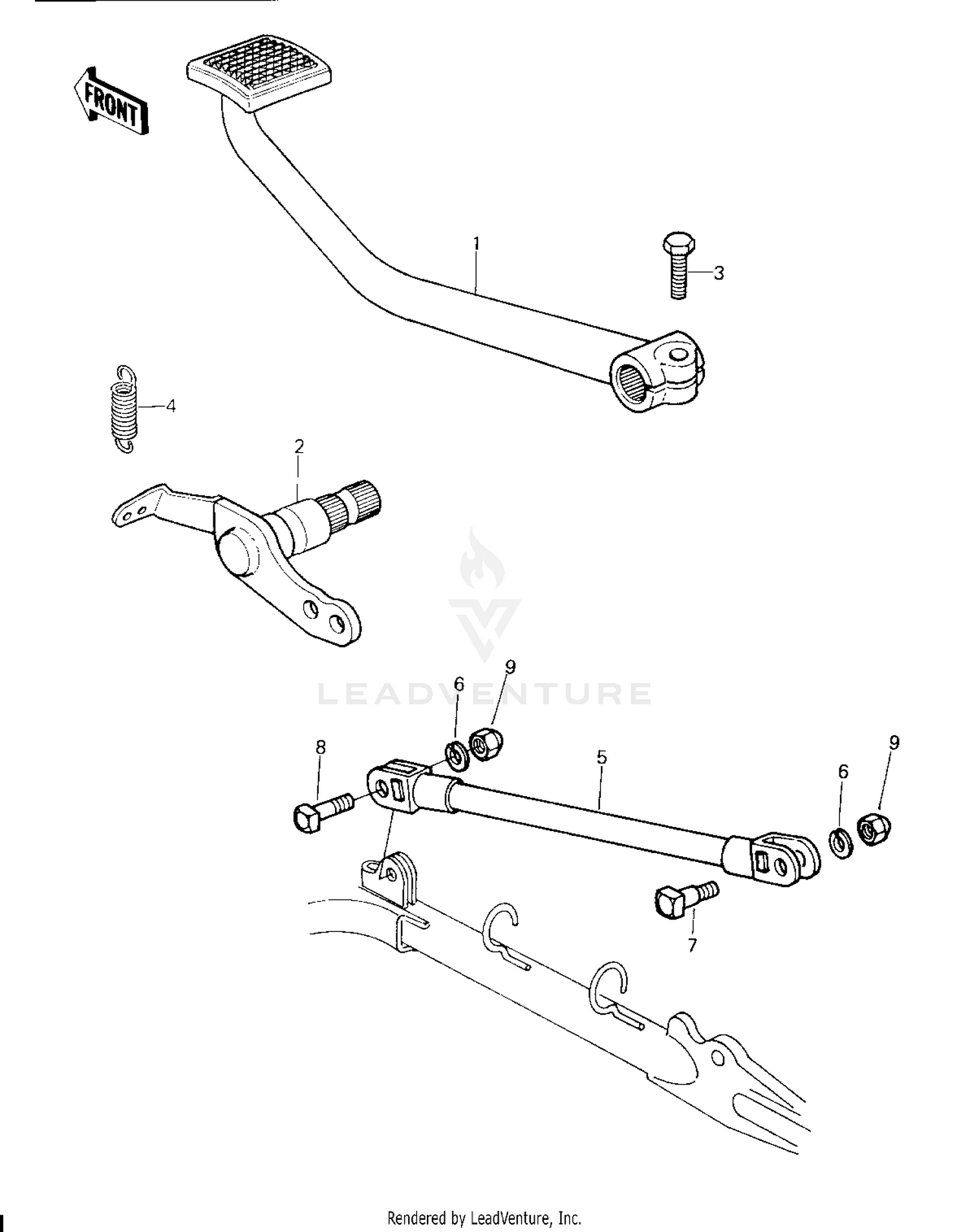 BRAKE PEDAL/TORQUE LINK ('80 H1)
