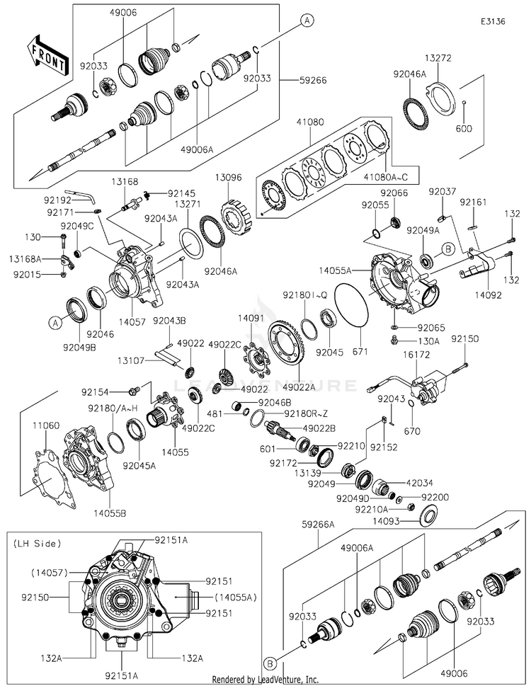 Drive Shaft-Front 2 KVF750HMFNN Brute Force 750 4x4i EPS Camo (2021) Schematic