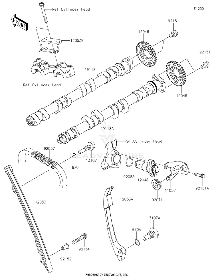 Camshaft(S)/Tensioner Schematic