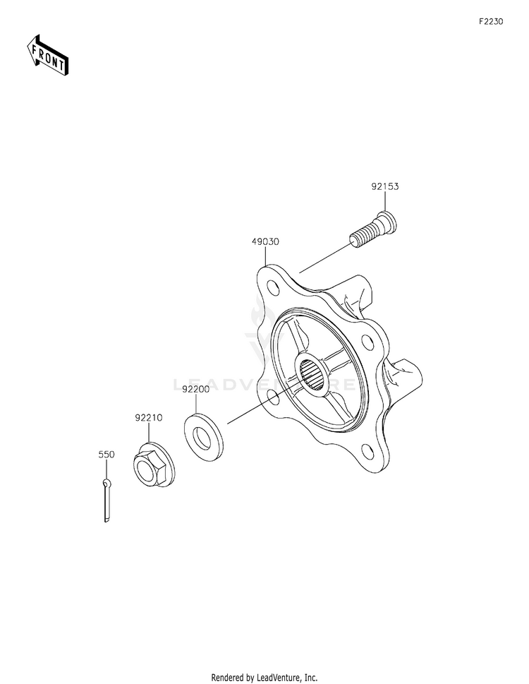 Front Hubs/Brakes Schematic