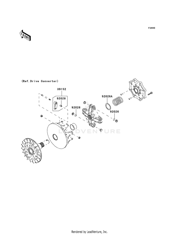 Optional Parts (Drive Converter) KVF650H8F Brute Force 650 4x4i (2008) Schematic