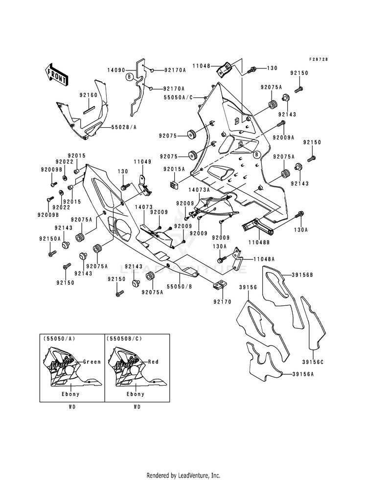 Cowling Lowers (Zx600-F3) Schematic