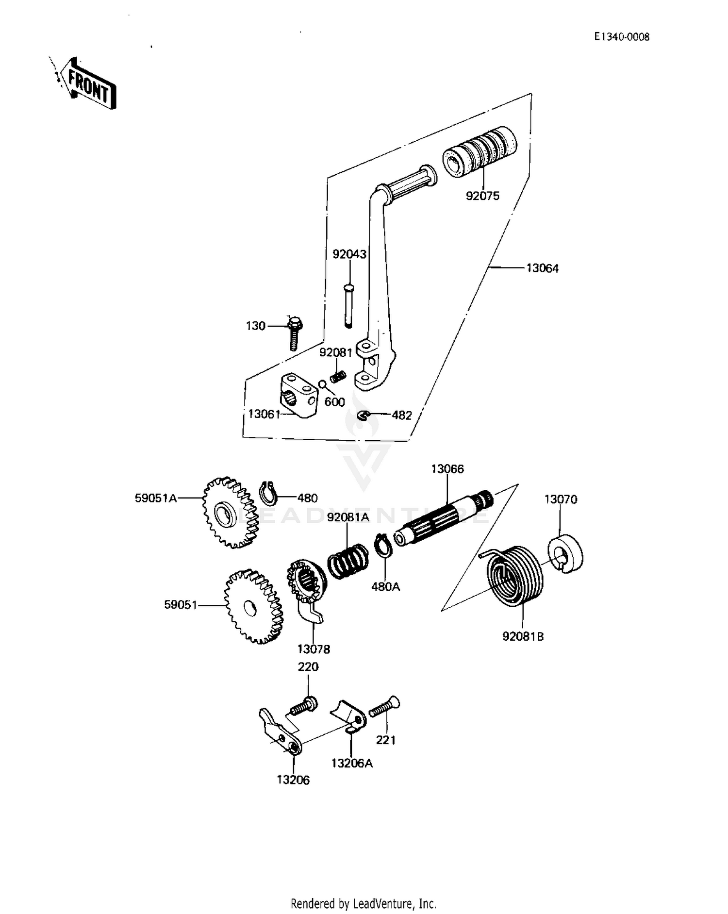 KICKSTARTER MECHANISM (KDX80-B2)