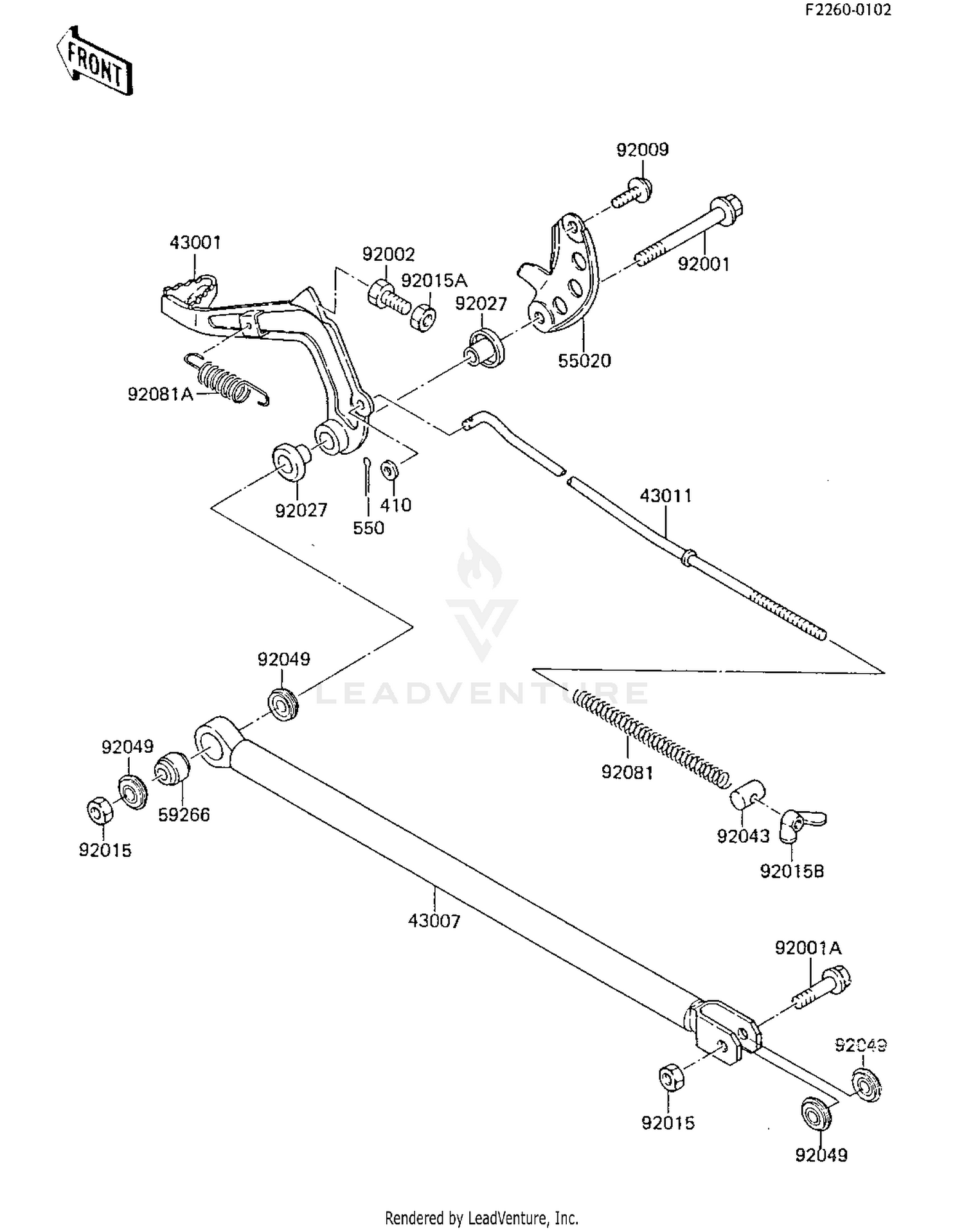 BRAKE PEDAL/TORQUE LINK ('85 KX80-E3)