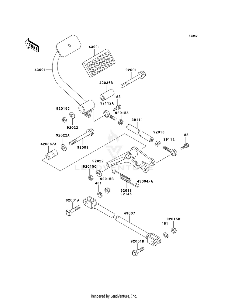Brake Pedal/Torque Link Schematic