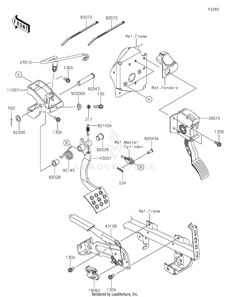 Brake Pedal/Throttle Lever Schematic