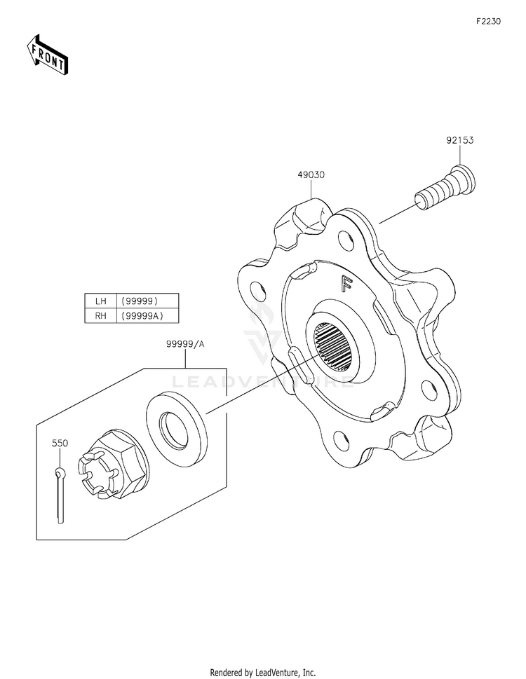 Front Hubs/Brakes Schematic