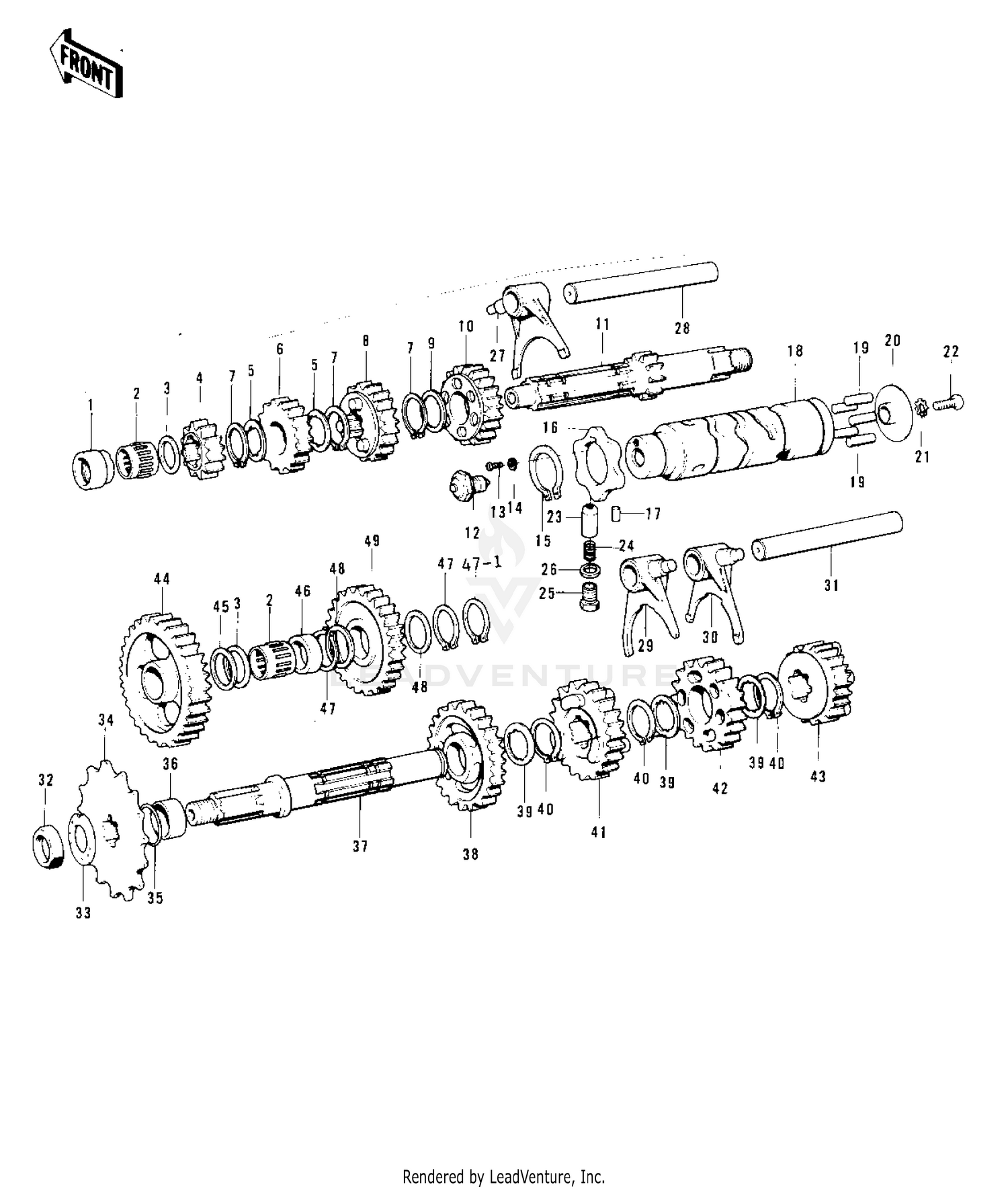TRANSMISSION/CHANGE DRUM ('73-'75 F11/F1